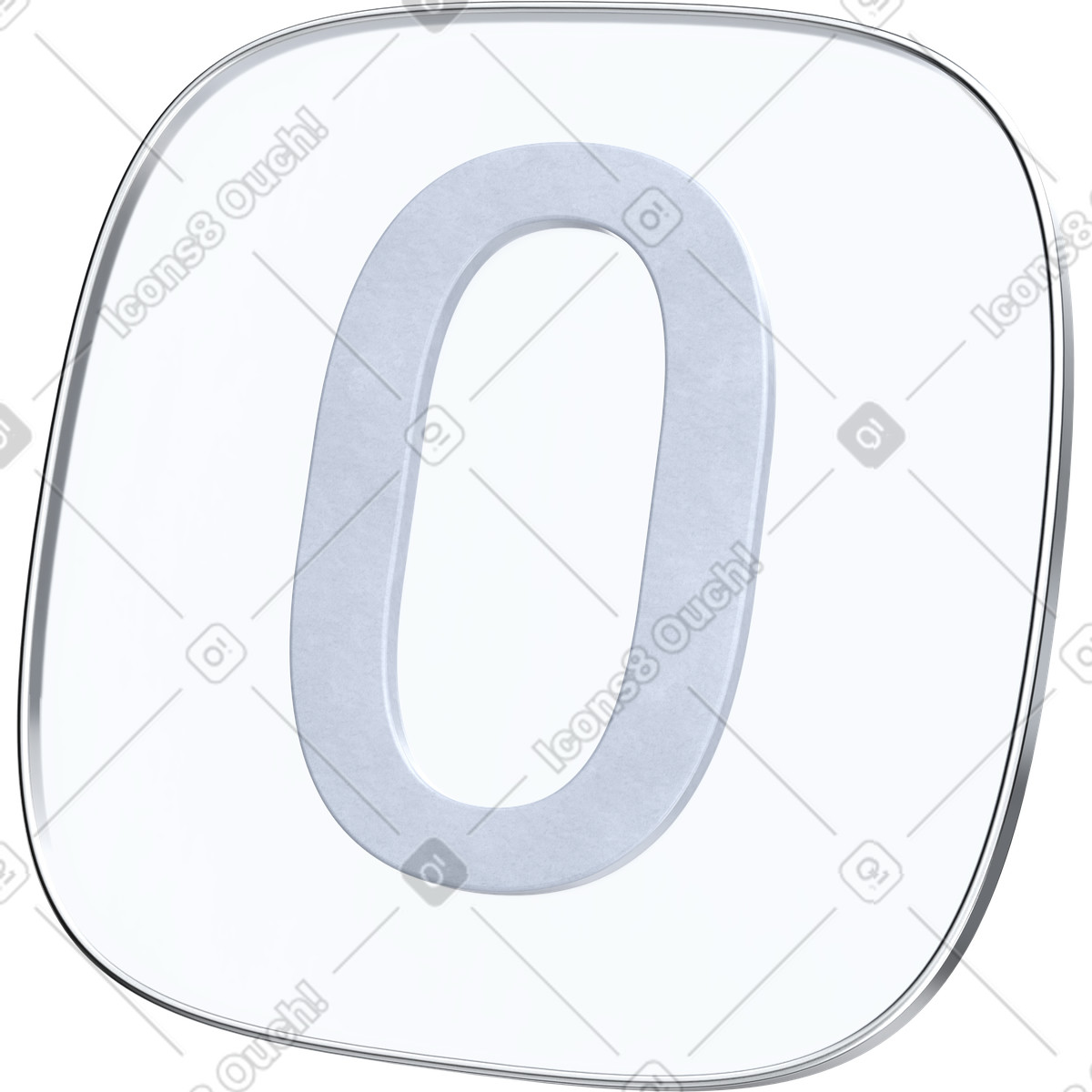 下载 3D Pro 风格的 Zero item counter button representing empty cart or wishlist state 插画，支持 PNG、SVG 格式