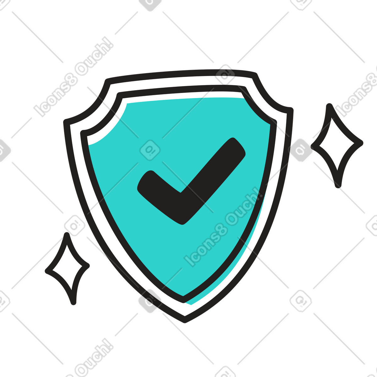 Ilustración Escudo protector de alta calidad con control en estilo Little a descargar en PNG y SVG