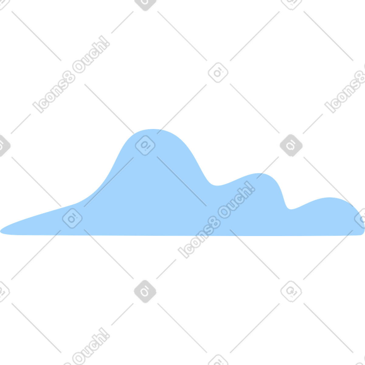 Blaue wolke-Illustration im Lagom-Stil als Download in PNG, SVG