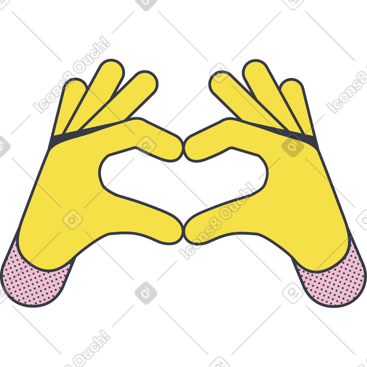 Ti amo gesto illustrazione in stile Abstract scarica in PNG, SVG