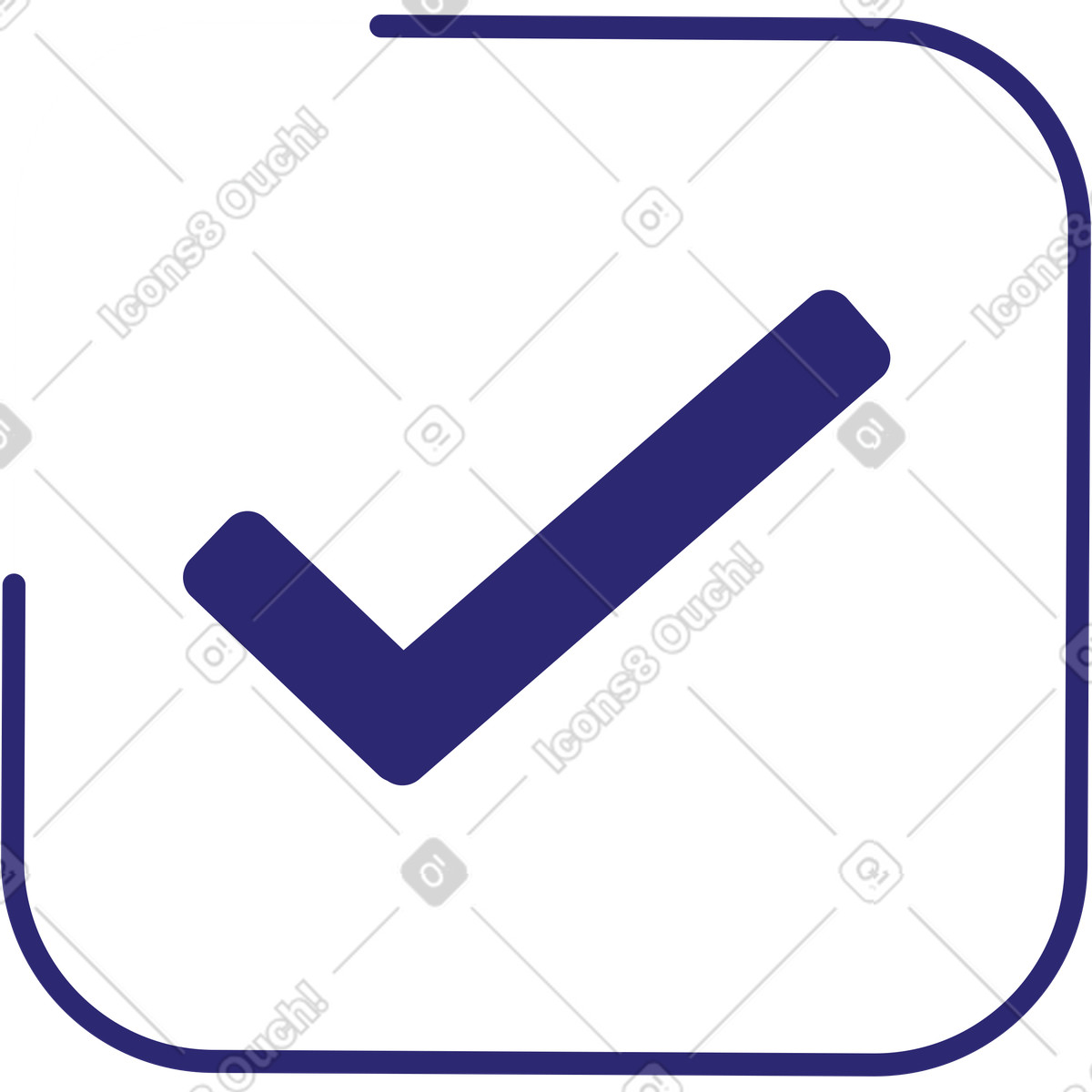 Accept icon illustration in Cut style download in PNG, SVG