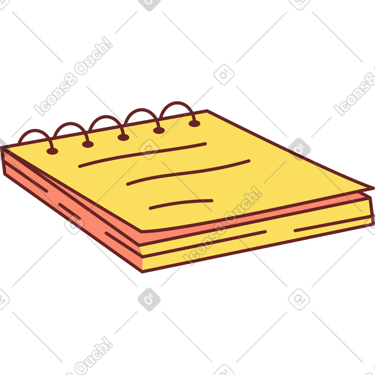Spiral notebook illustration in Storyline style download in PNG, SVG