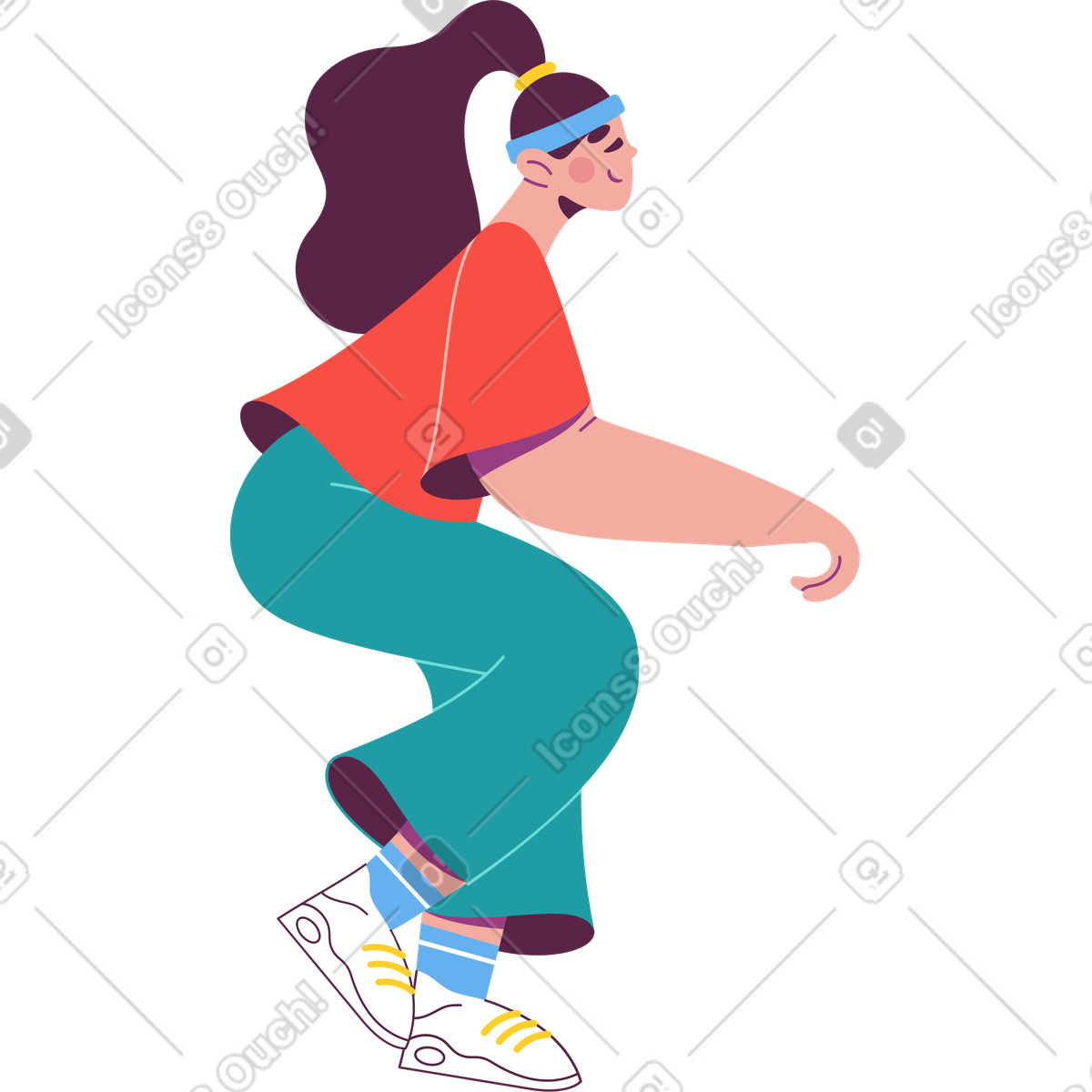 下载 Sammy 风格的 女运动员 插画，支持 PNG、SVG 格式
