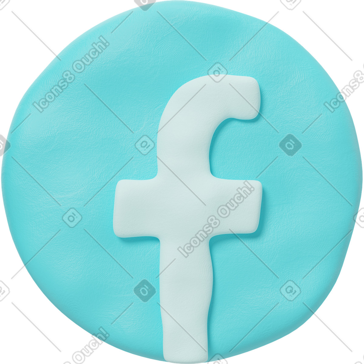 Ilustração de Logo azul redondo do facebook em no estilo 3D Plastilina para baixar em PNG, SVG