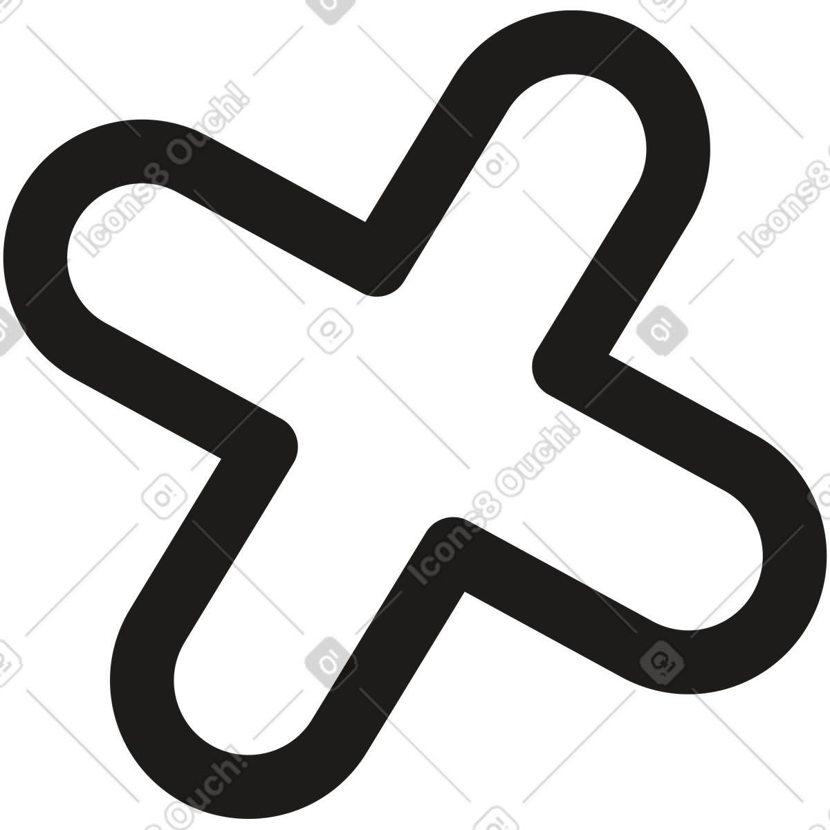 Croce nera illustrazione in stile Moji scarica in PNG, SVG