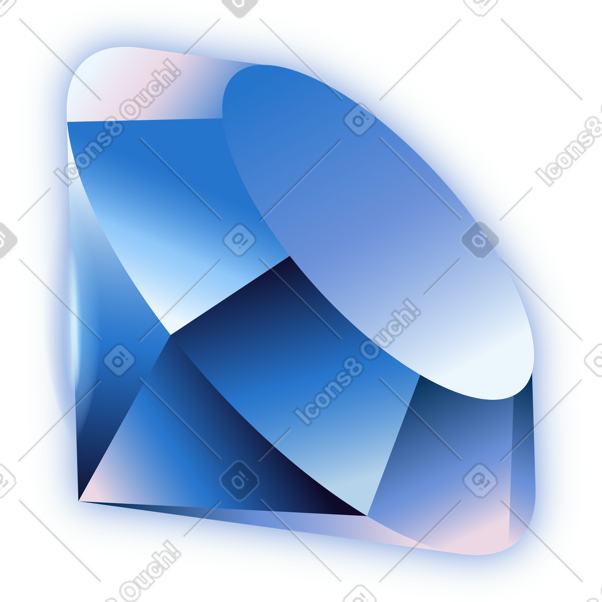 Diamond illustration in Dimension style download in PNG, SVG
