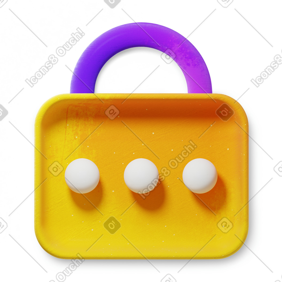 Cybersecurity access control padlock with dotted password indicator illustration in 3D Microsoft Fluent style download in PNG, SVG