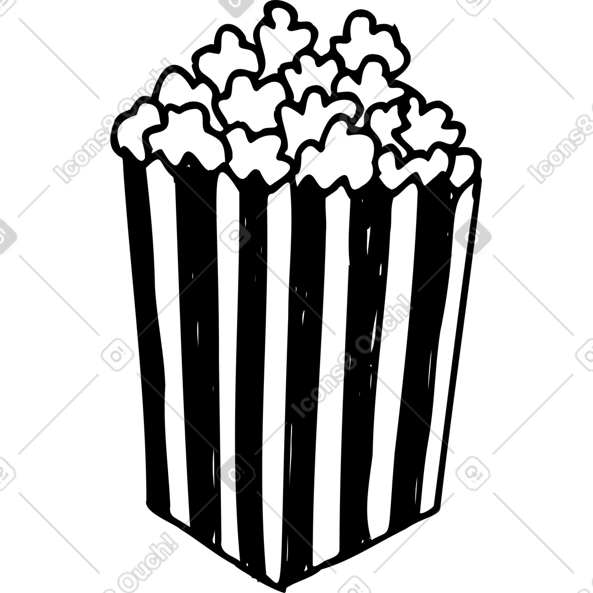Secchio di pop corn illustrazione in stile Marks scarica in PNG, SVG