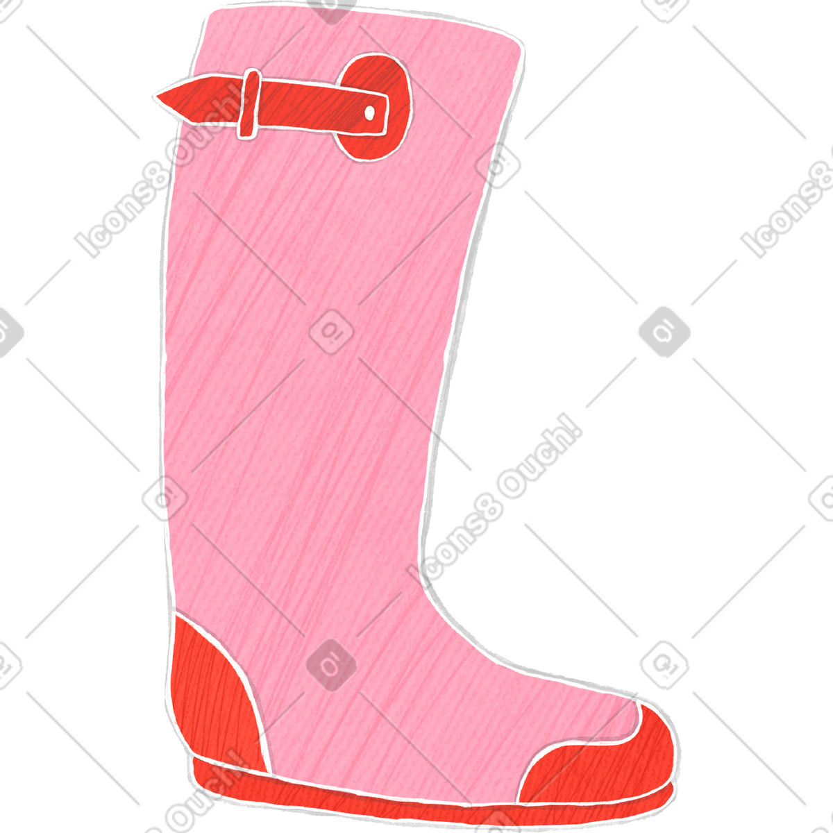 Pink rubber boot illustrazione in stile Crafty scarica in PNG, SVG