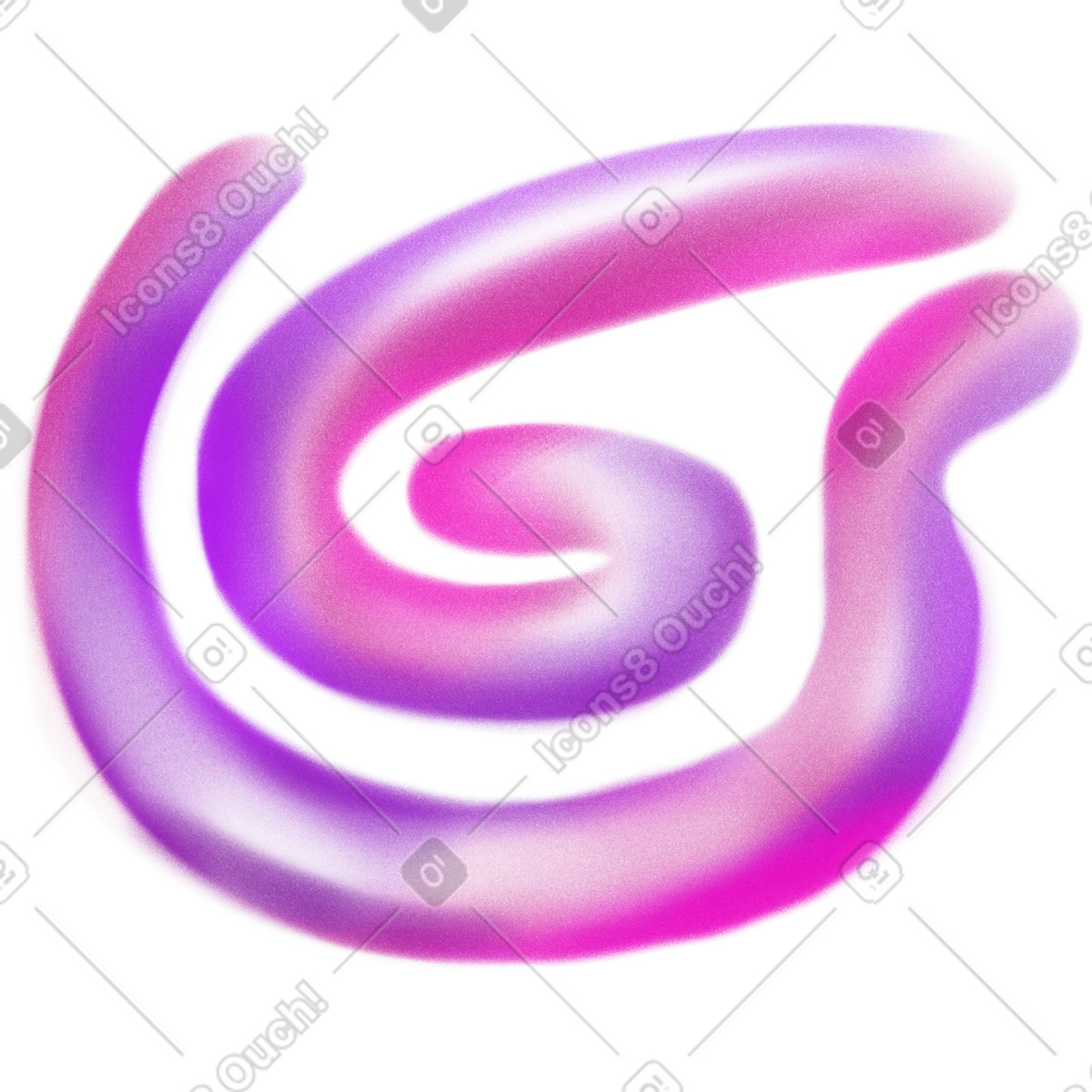 Two twirling pink and purple shapes illustration in Doodle style download in PNG, SVG