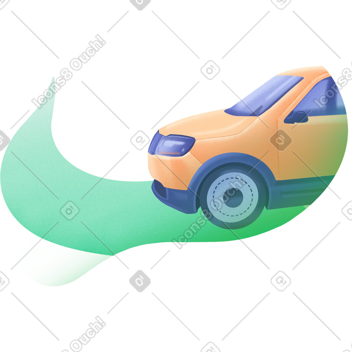 Illustration La voiture et route dans le style Smart à télécharger aux formats PNG, SVG