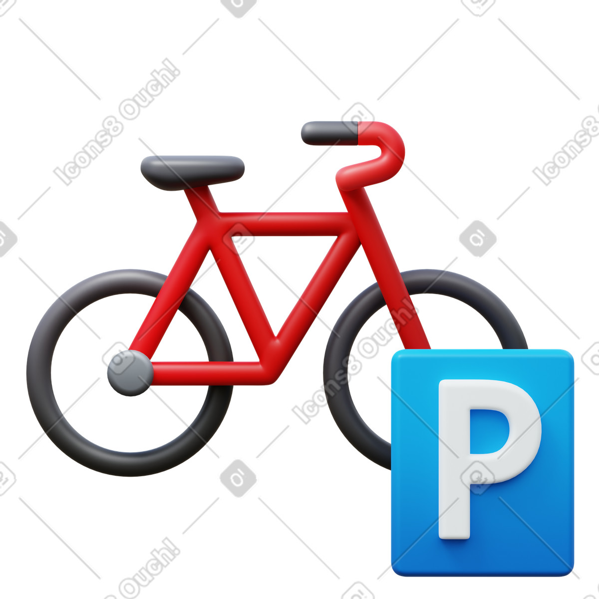 Bike parking-Illustration im 3D Fluency-Stil als Download in PNG, SVG
