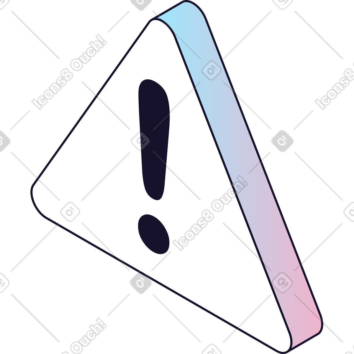 White warning sign illustration in Node style download in PNG, SVG