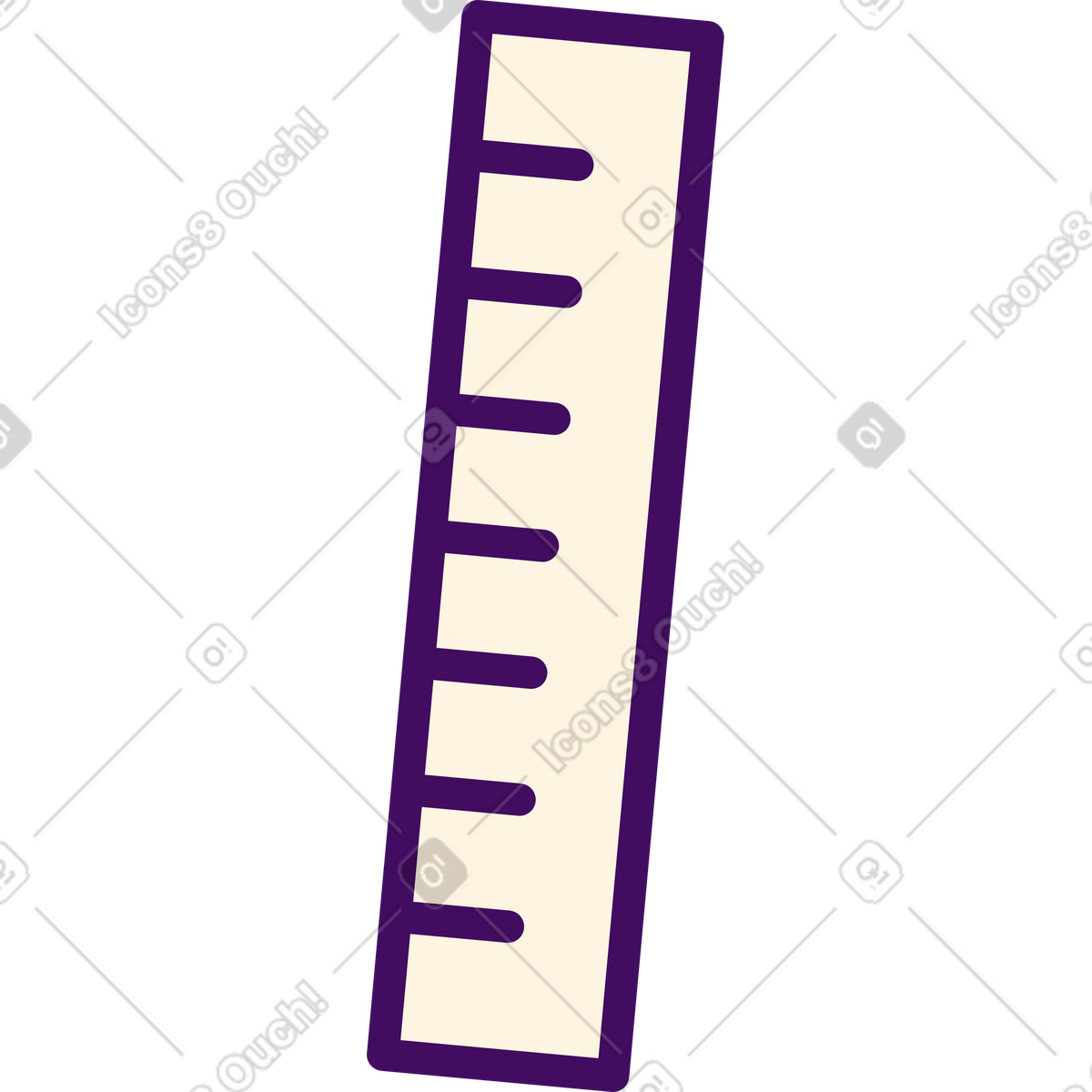 Short pocket ruler clipart illustration with compact measurement scale