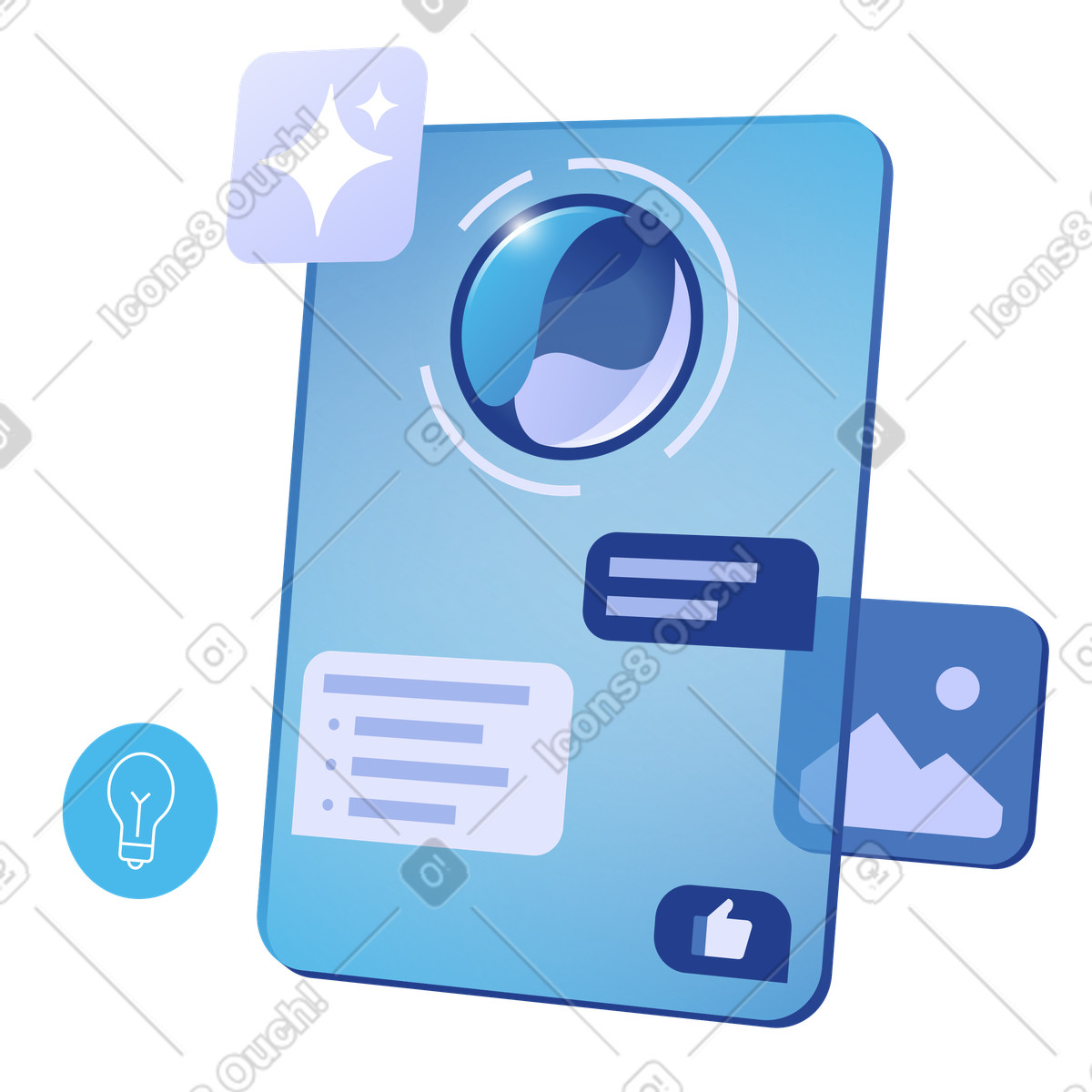 Quantum スタイルの Chatbot Application with AI Agent for Customer Support, Online helpdesk のイラストをPNG、SVG形式でダウンロード