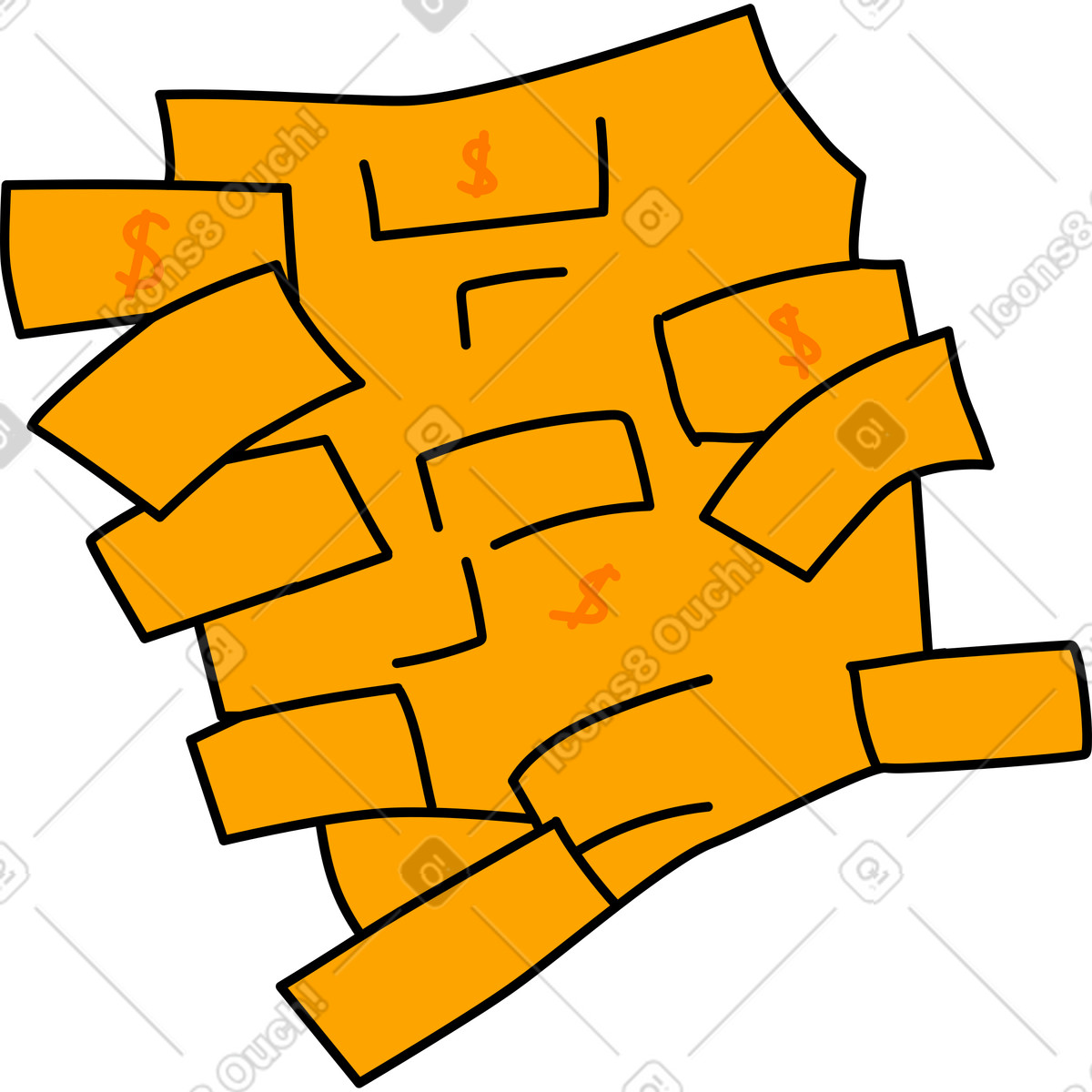 Pile of money illustration in Purr style download in PNG, SVG