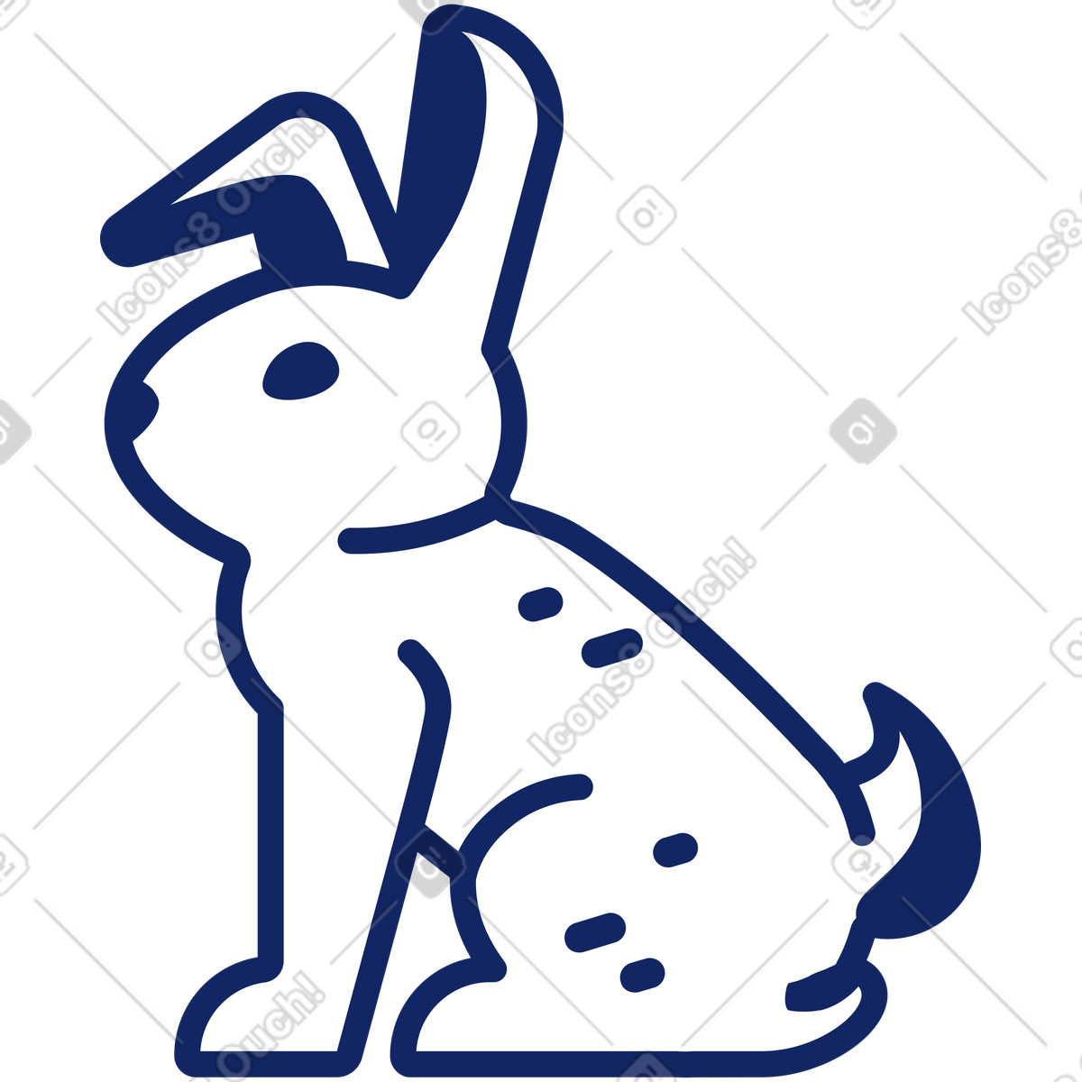Rabbit illustration in Cyborg style download in PNG, SVG