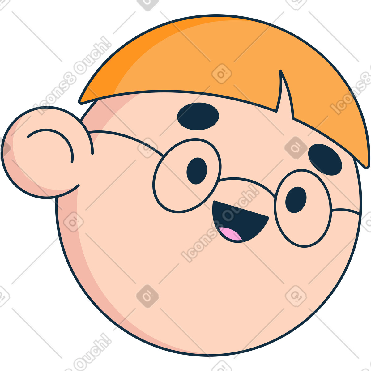 Иллюстрация Голова мужчины в очках стиле Bubble gum — скачать форматах PNG, SVG
