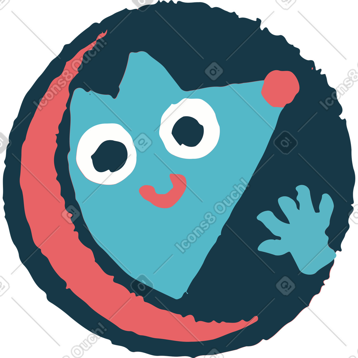 下载 Flamenco 风格的 窗口中的狗 插画，支持 PNG、SVG 格式
