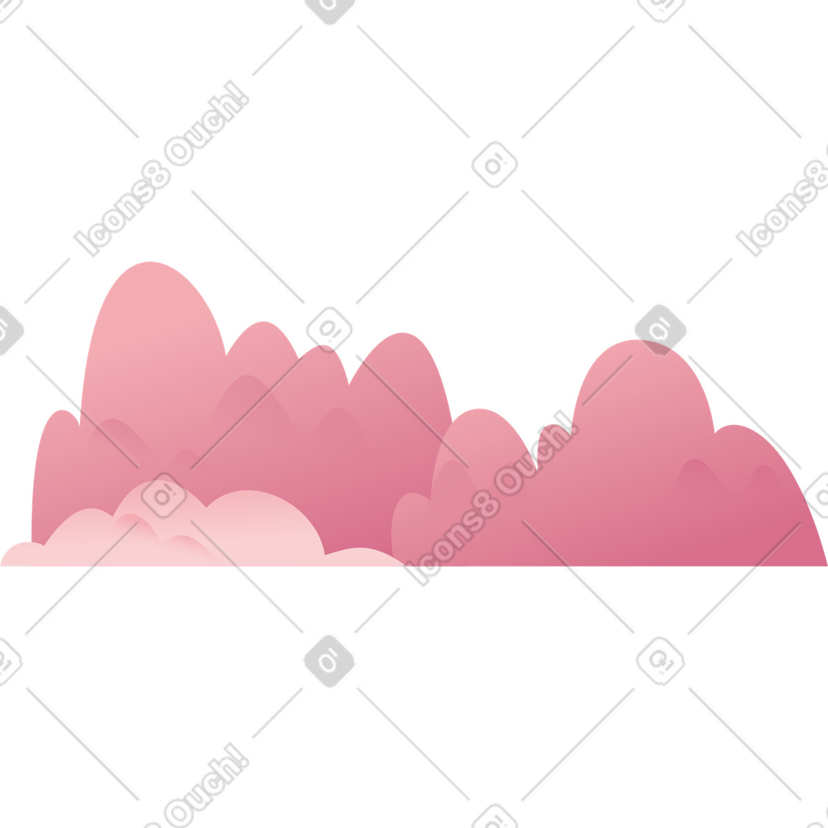 Pink shrubs illustration in Vivid style download in PNG, SVG