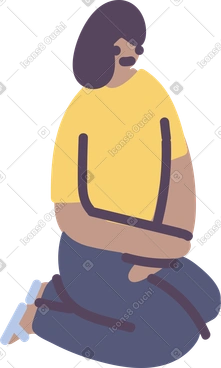 Seated woman PNG, SVG