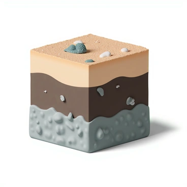 Rocks and earth layers revealing fossils from ancient to recent