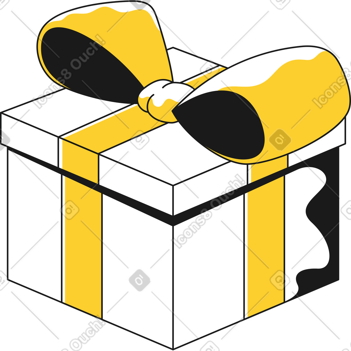 下载 Taxi 风格的 带蝴蝶结的礼物 插画，支持 PNG、SVG 格式