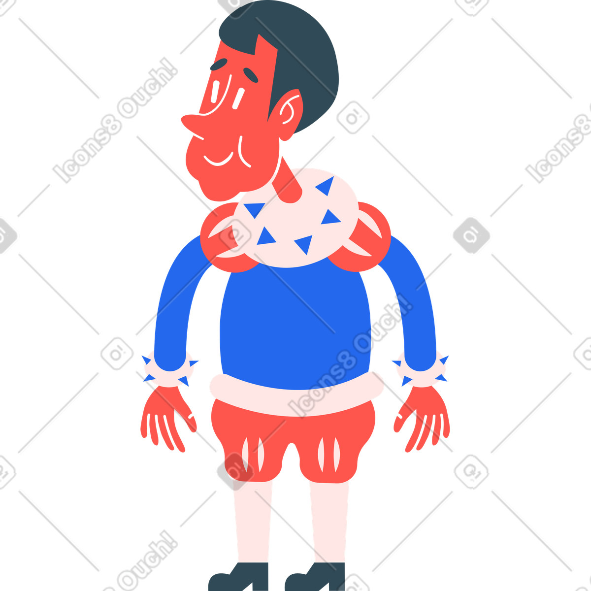 下载 Kingdom 风格的 男孩站着 插画，支持 PNG、SVG 格式