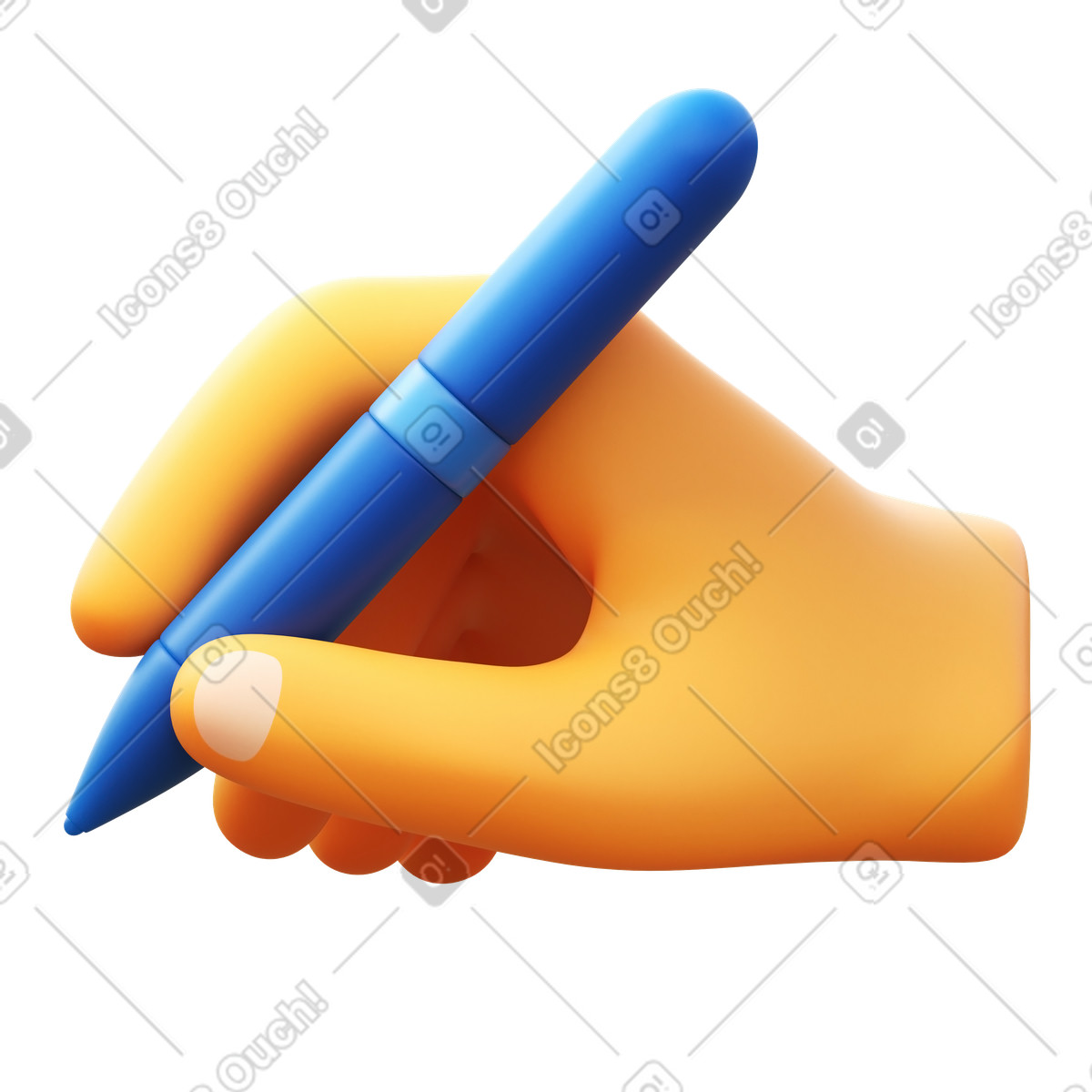 Ilustración animada Mano con pluma escribiendo en estilo 3D Fluency a descargar en GIF, Lottie (JSON), AE