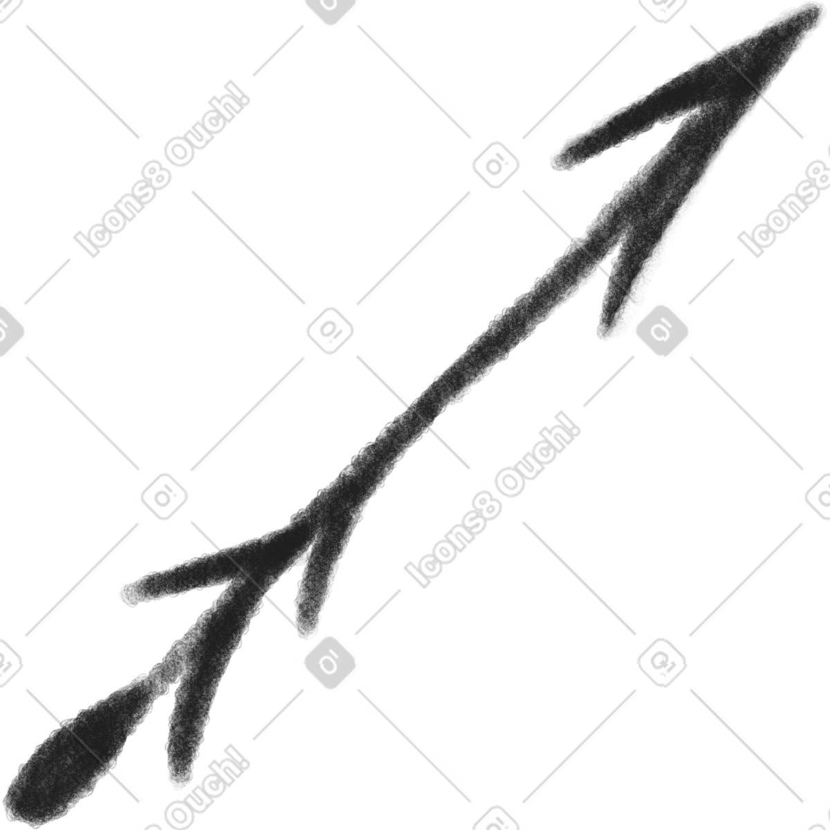 Doodle スタイルの Black textured arrow のイラストをPNG、SVG形式でダウンロード