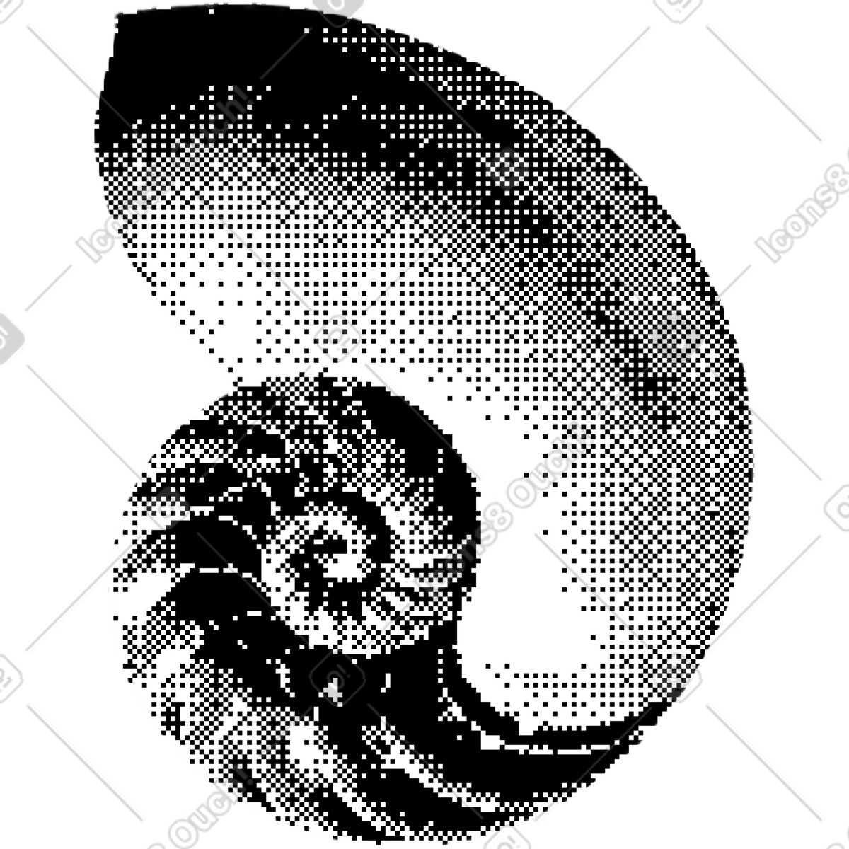 Shell illustration in Bitmap style download in PNG, SVG