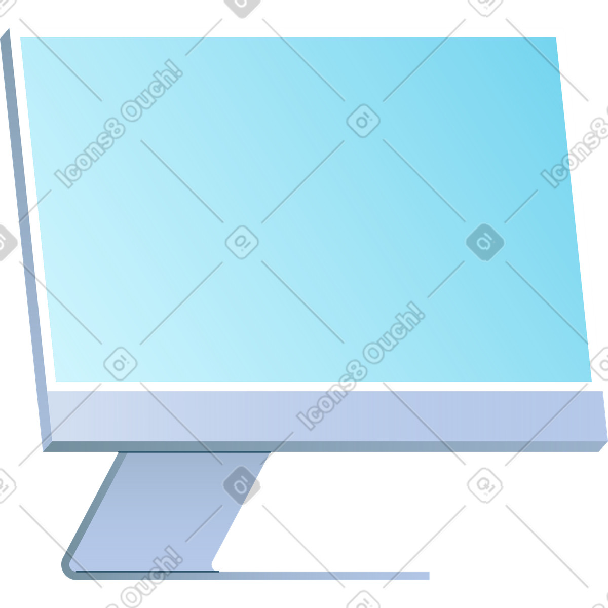 Ilustración Monitor moderno en estilo Colors a descargar en PNG y SVG