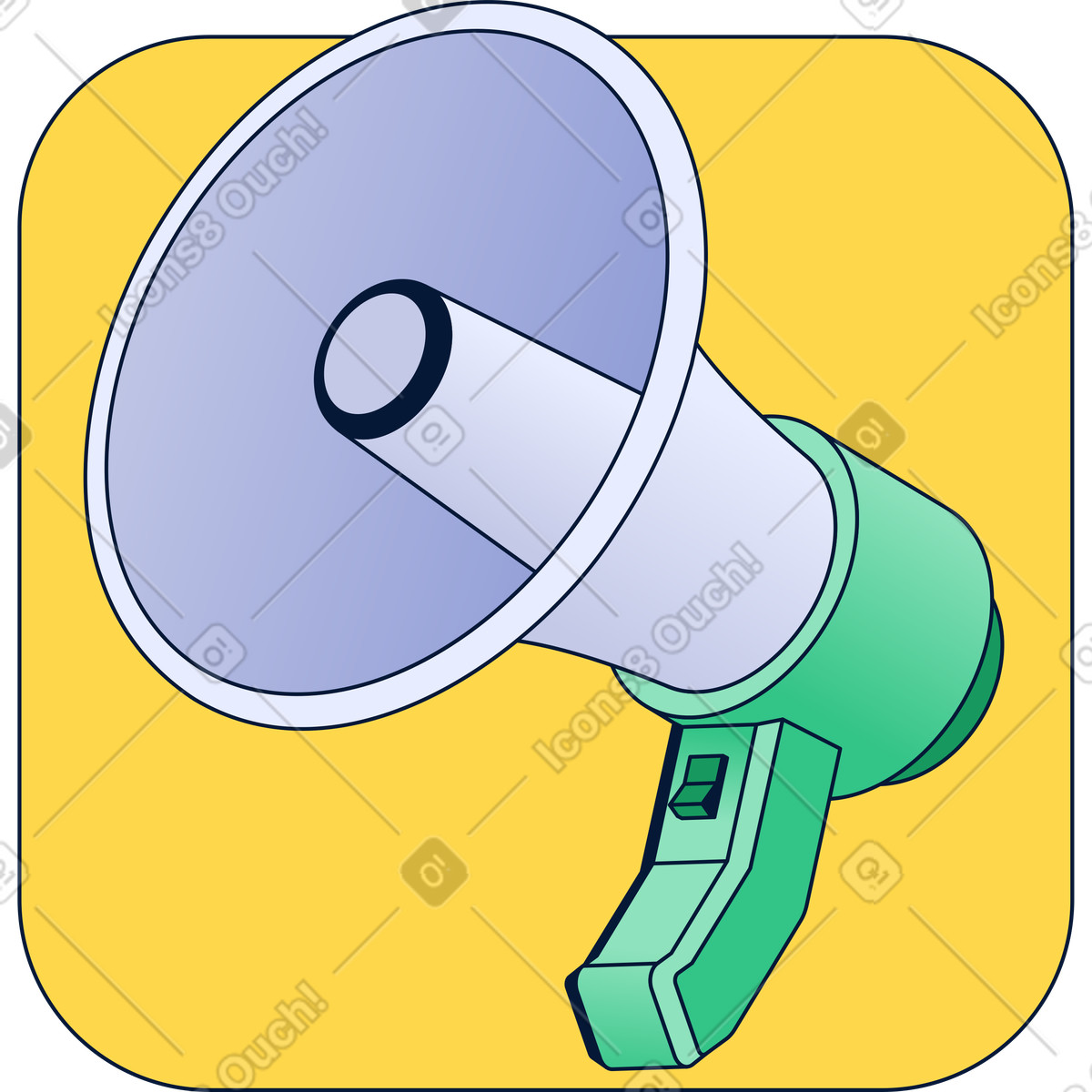 Ilustração de Ícone megafone em no estilo Neat para baixar em PNG, SVG
