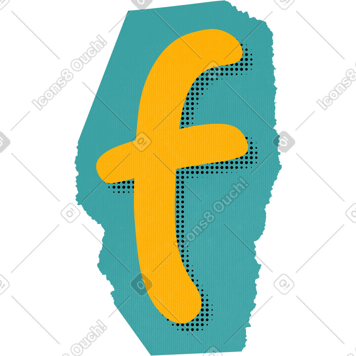 下载 Paper Cut 风格的 Collage lowercase letter f 插画，支持 PNG、SVG 格式
