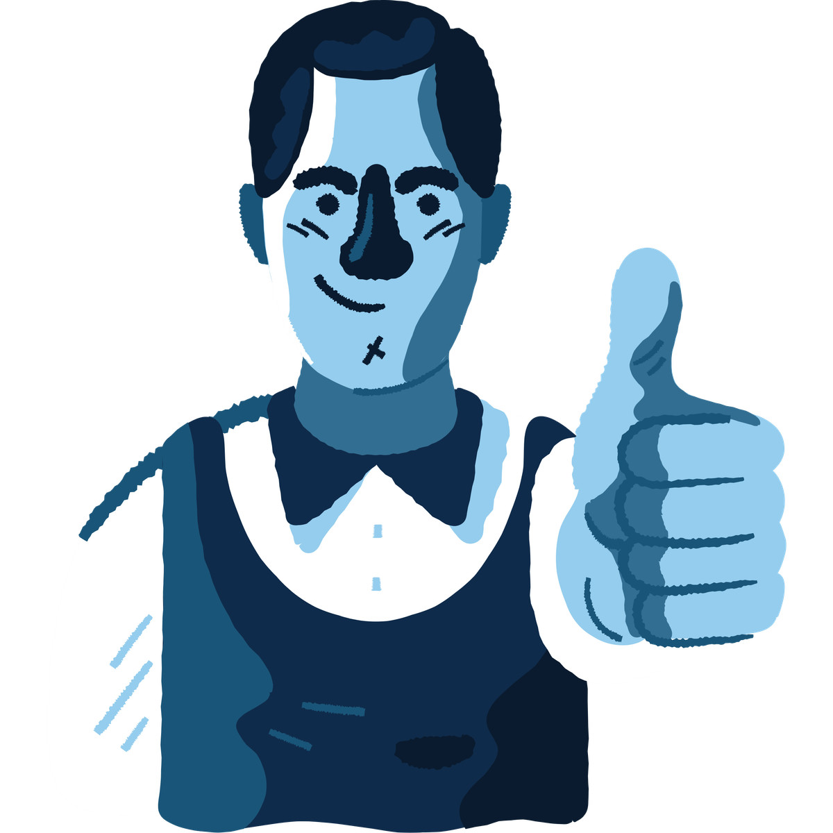 Ilustração de Man with thumbs up em no estilo Cherry para baixar em PNG, SVG