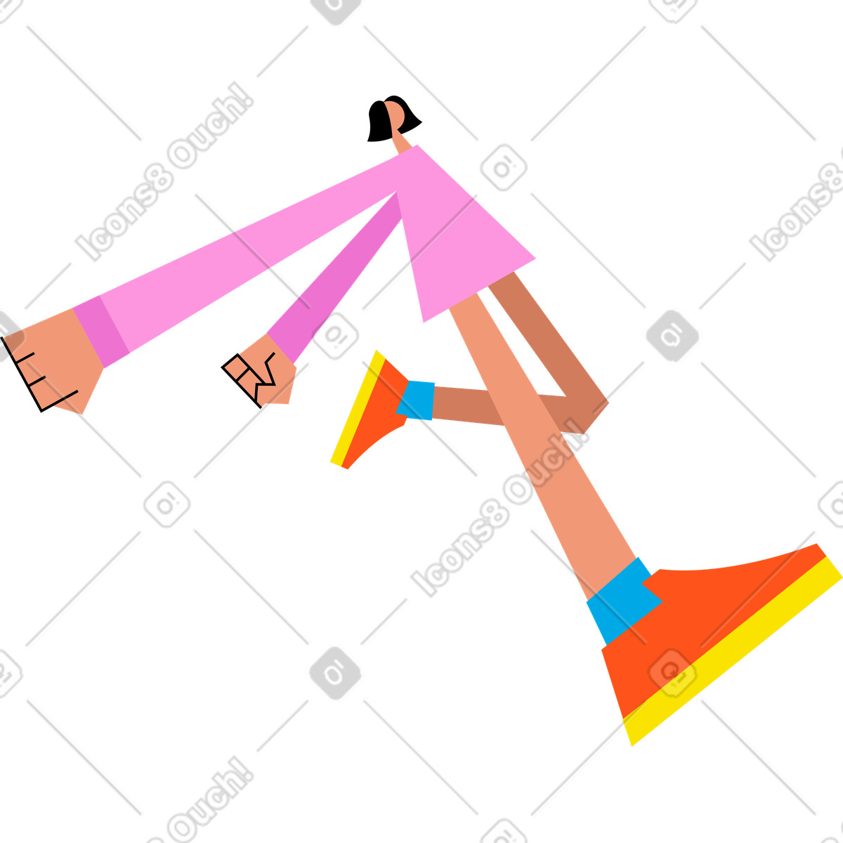 Illustration Femme qui court dans le style Warp à télécharger aux formats PNG, SVG