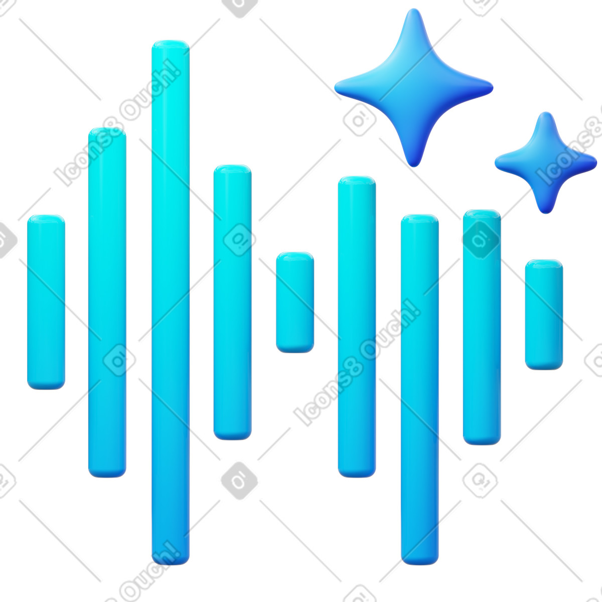 AI Sound Wave animated illustration in GIF, Lottie (JSON), AE