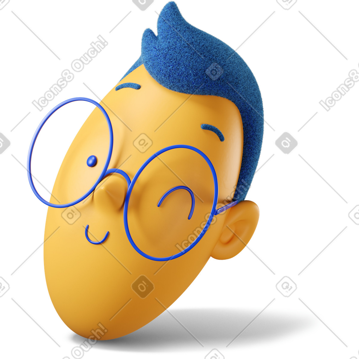 Illustration La tête du garçon qui fait un clin d'œil dans le style 3D Buddy à télécharger aux formats PNG, SVG