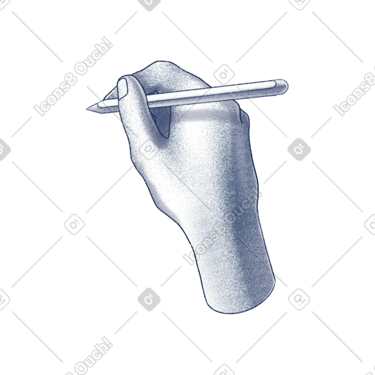 Ilustración Hand holding apple pencil en estilo Haze a descargar en PNG y SVG
