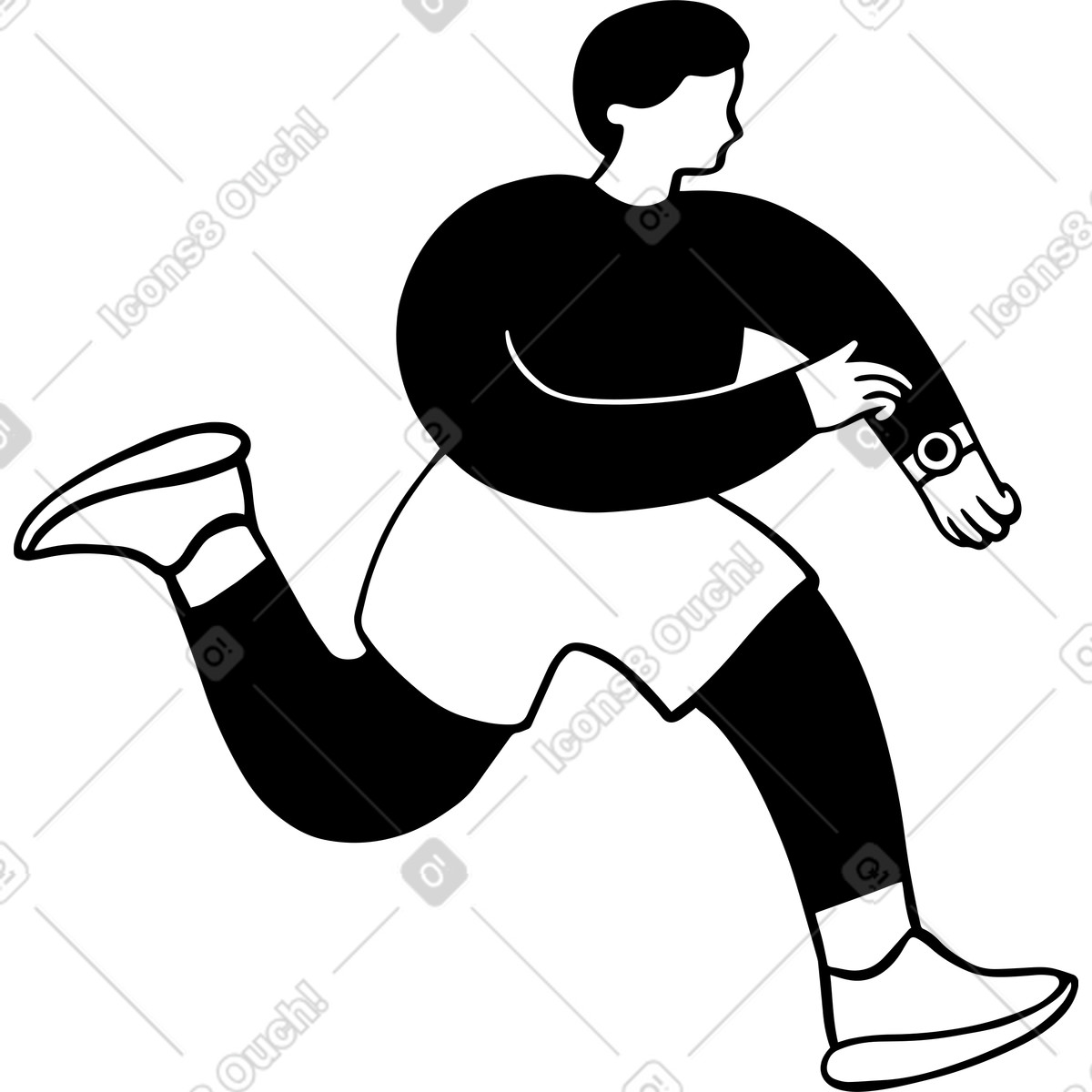 下载 Journal 风格的 跑步者 插画，支持 PNG、SVG 格式