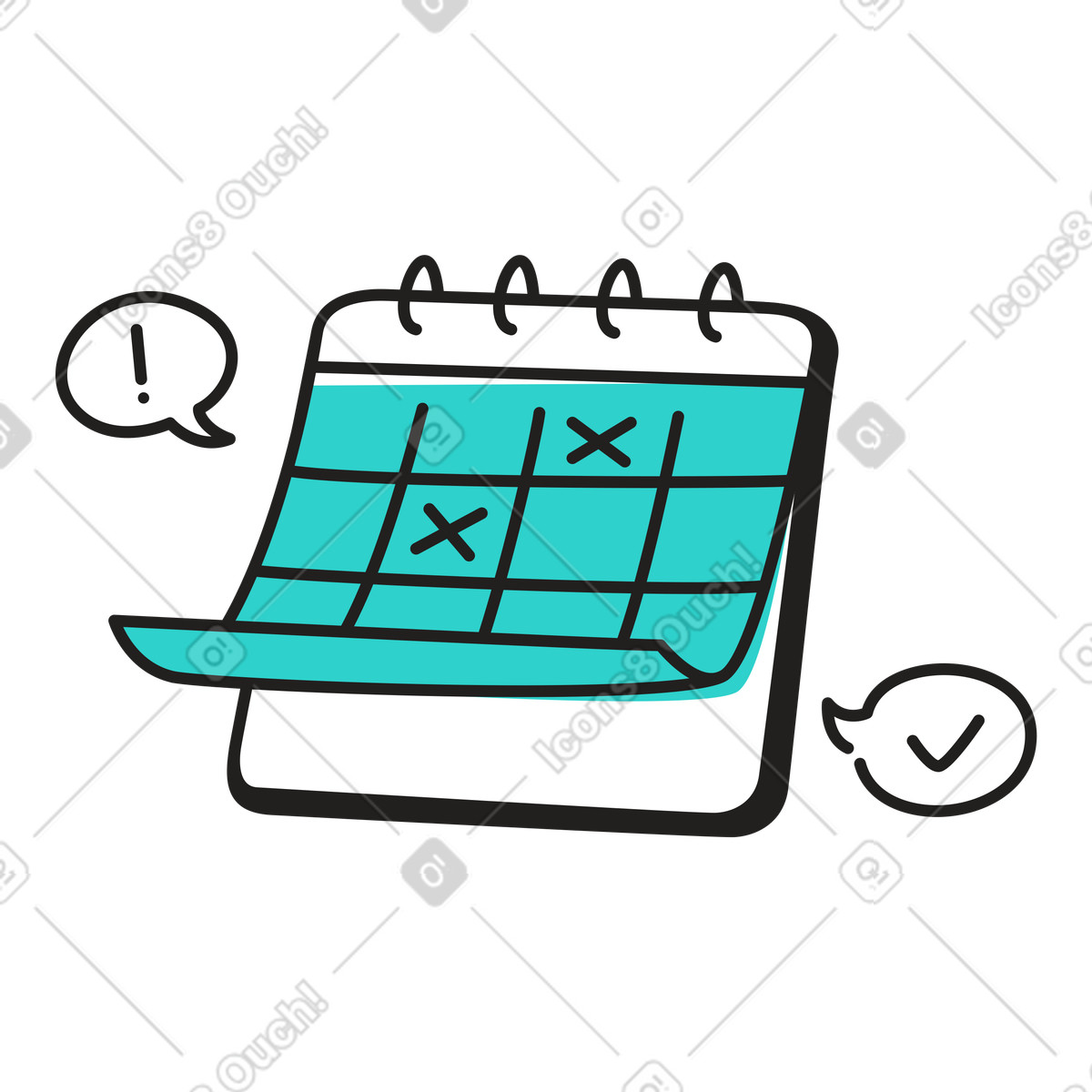 Ilustração de Datas e eventos marcados no calendário em PNG e SVG