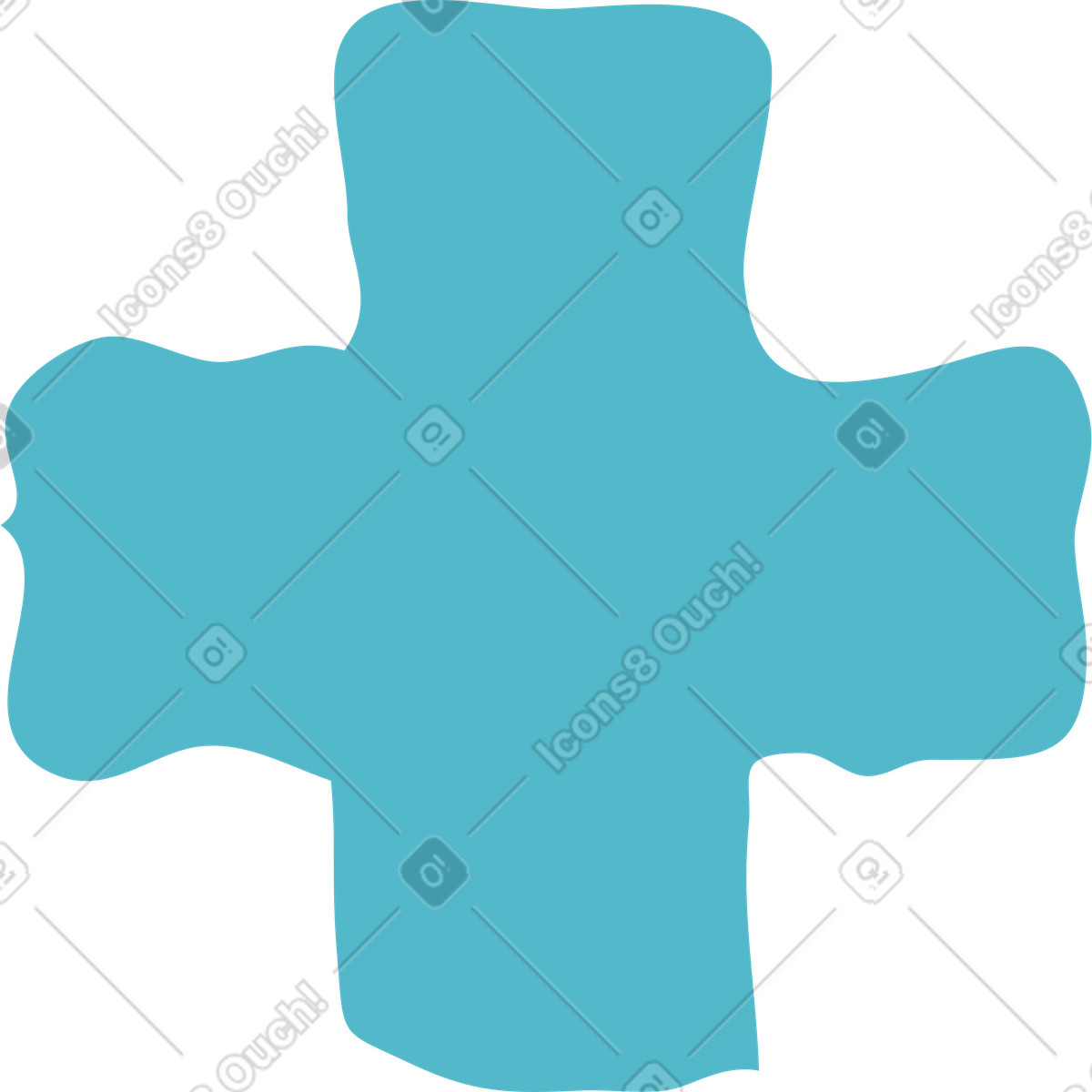 Flamenco 스타일의 Blue cross shape 일러스트레이션 PNG, SVG 다운로드