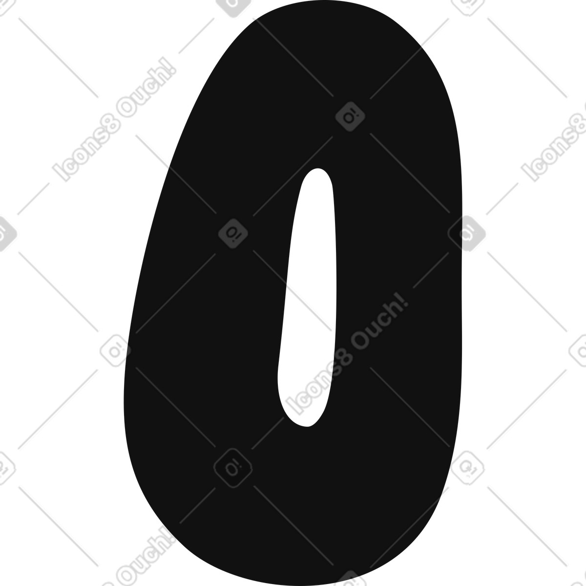 Number 0 illustration in Journal style download in PNG, SVG