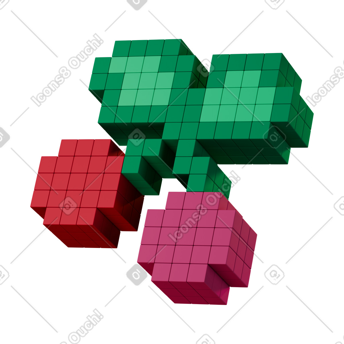 Illustration Cherry dans le style 3D Stickle à télécharger aux formats PNG, SVG