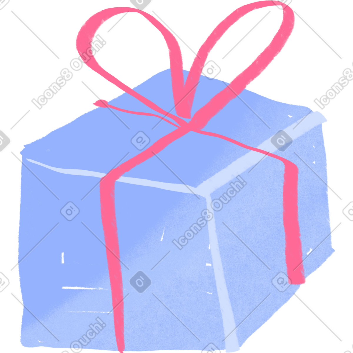 Ilustração de Blue present em no estilo Quirky para baixar em PNG, SVG