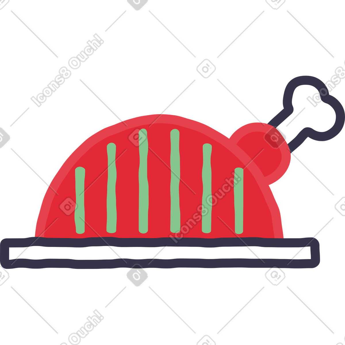 Ilustración Pavo en estilo Stripy a descargar en PNG y SVG