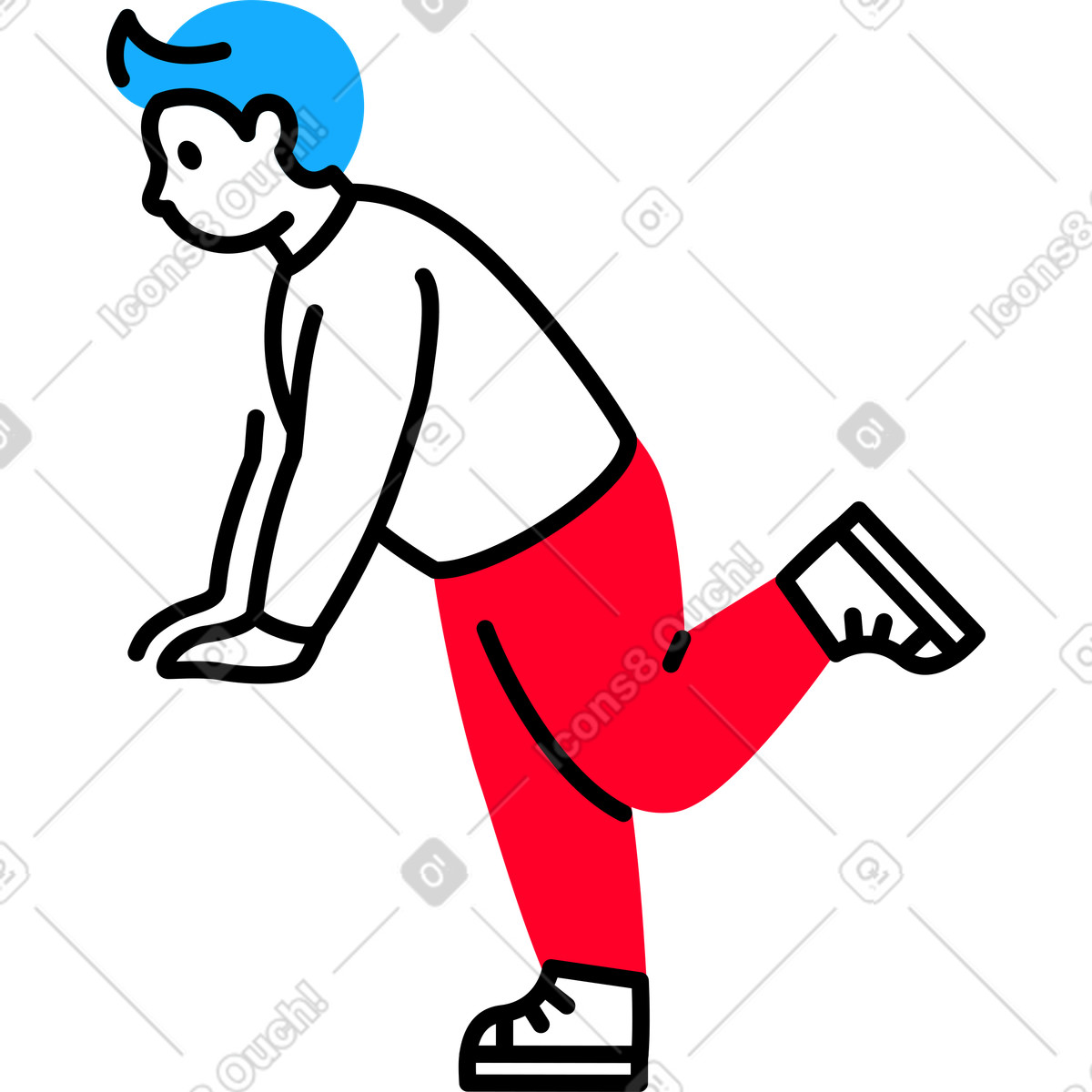 Child leaning on his hands illustration in Transistor style download in PNG, SVG