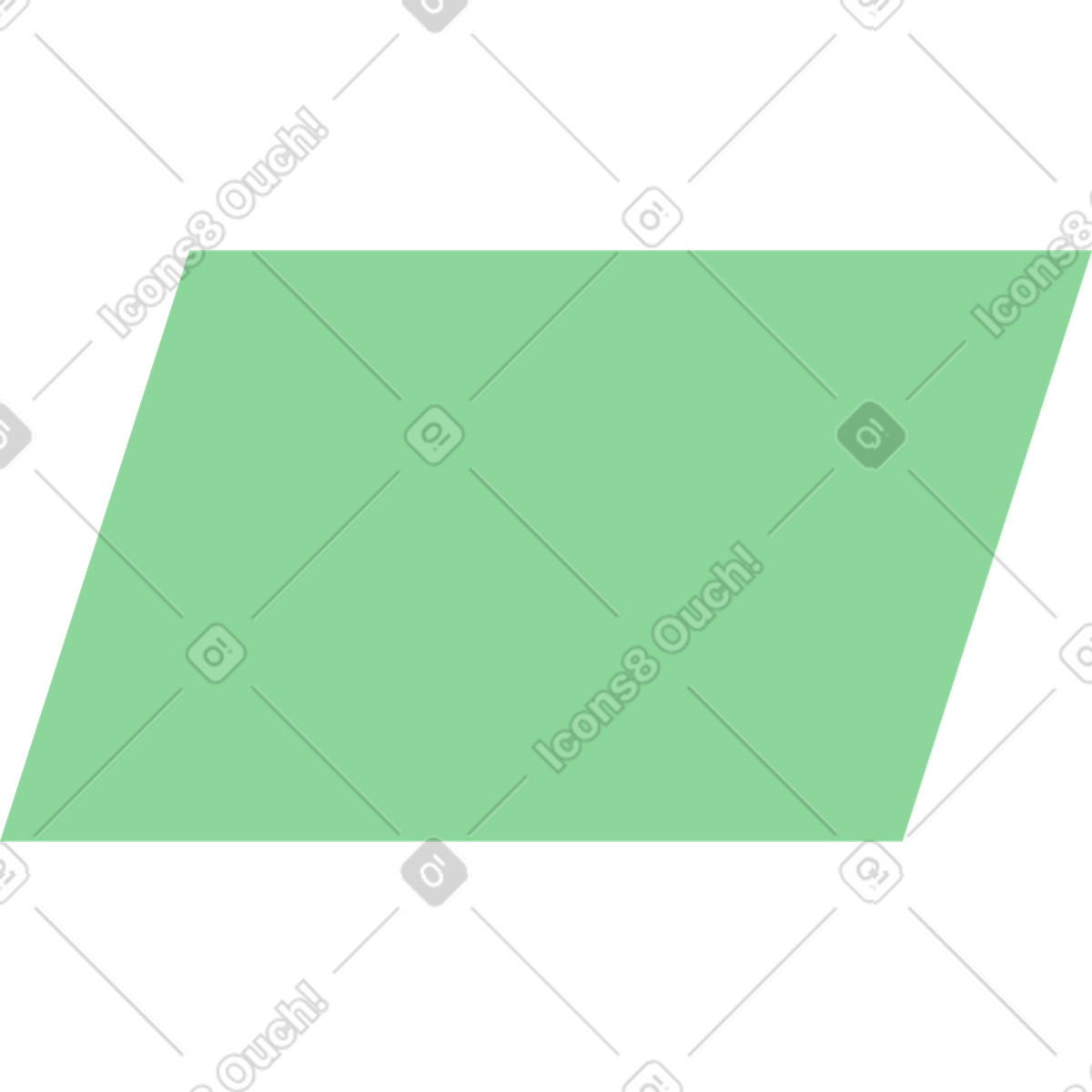 Green parallelogram illustration in Pale style download in PNG, SVG