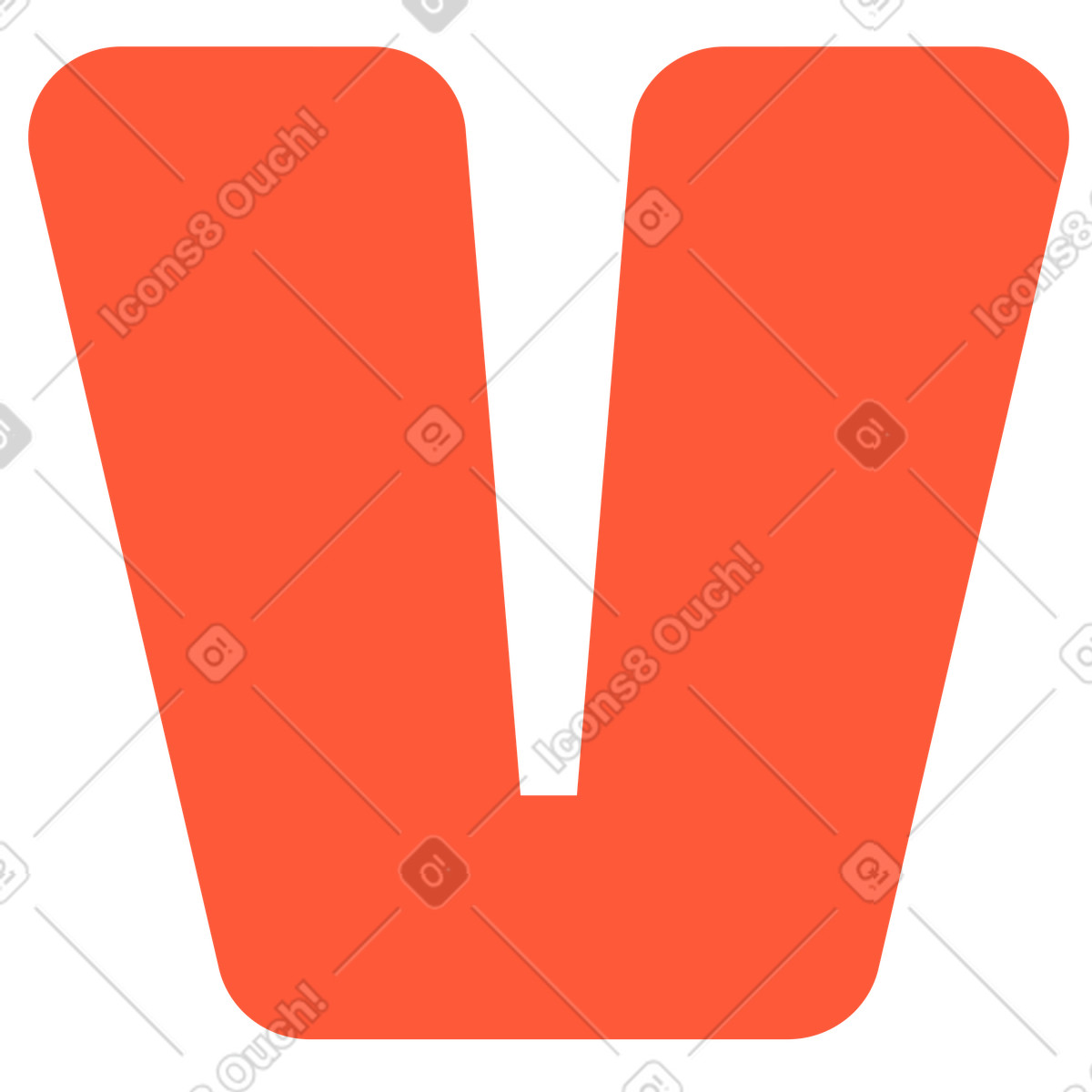 Buchstabe v-Illustration im Beam-Stil als Download in PNG, SVG