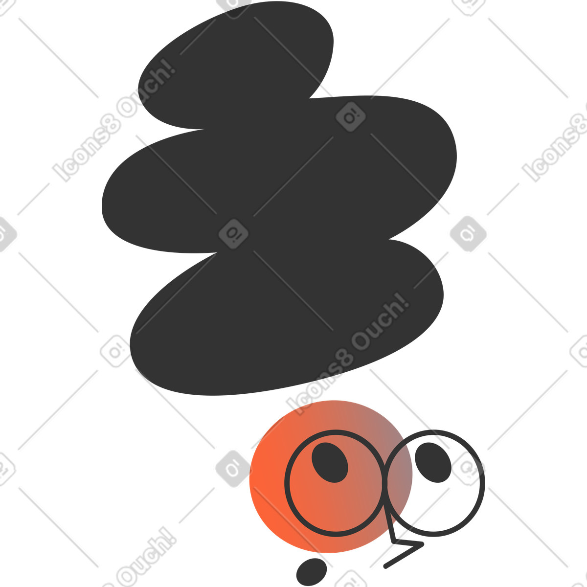 Ilustración Cabeza en estilo Crayon a descargar en PNG y SVG